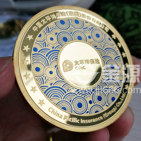 彩色银镀金纪念章
